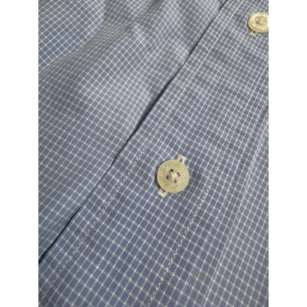 Ralph Lauren Golf Mens L Tilden Button Up Long Sleeve Shirt Blue Plaid Cotton - Picture 7 of 7